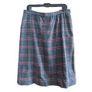 🧺Pendleton | Vintage 100% Pure Virgin Wool Plaid Midi Skirt | 34" Waist